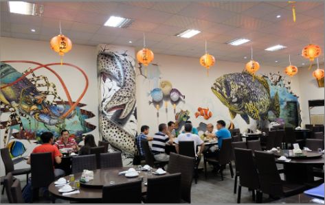 沛县海鲜餐厅墙体彩绘